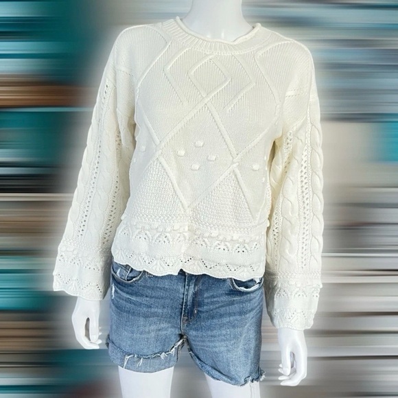 POLAGRAM bell sleeve sweater M L - Picture 3 of 7